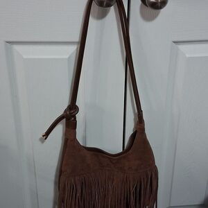 Brown Suede Fringe Shoulder Bag - Women Bags